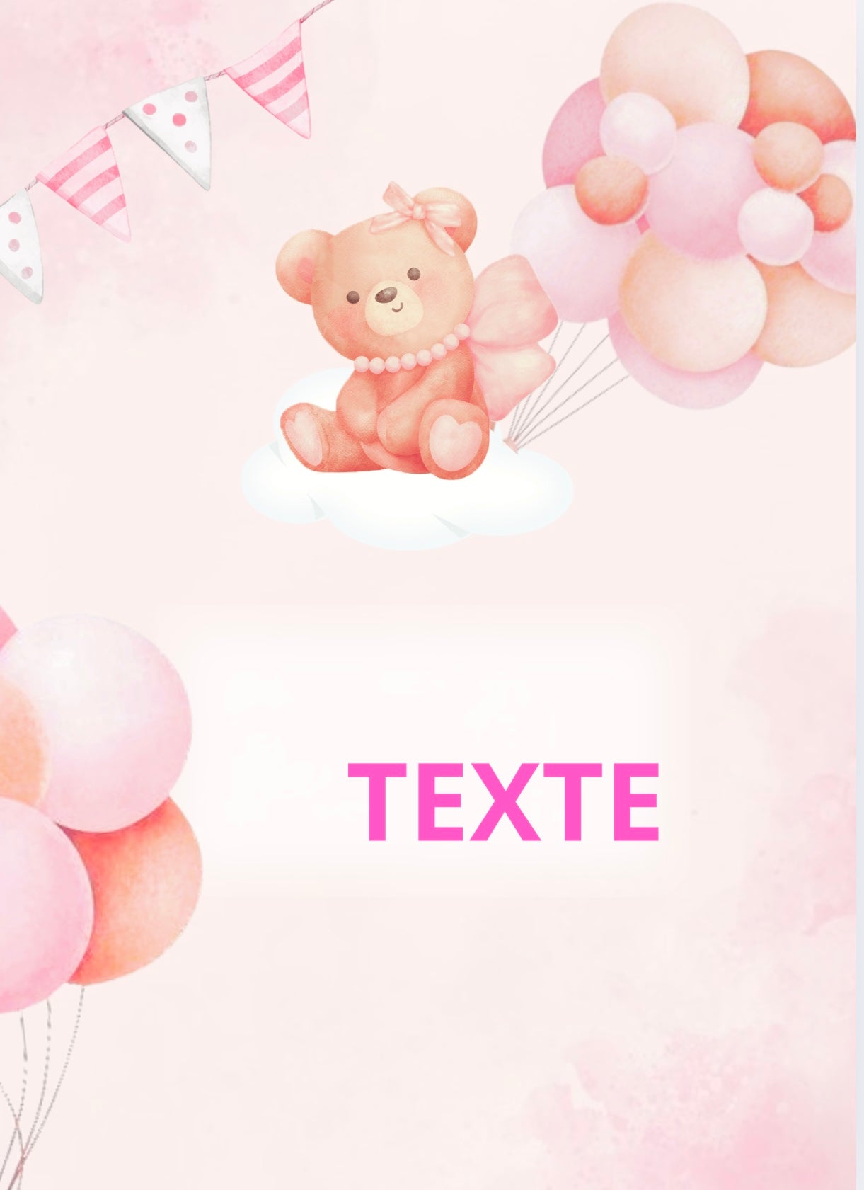 Thème Ourson Rose format numérique