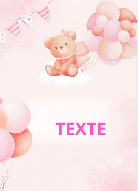 Thème Ourson Rose format numérique